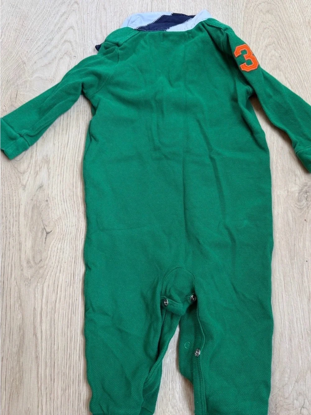 Ralph Lauren Green Polo-Style Baby Romper 9 months